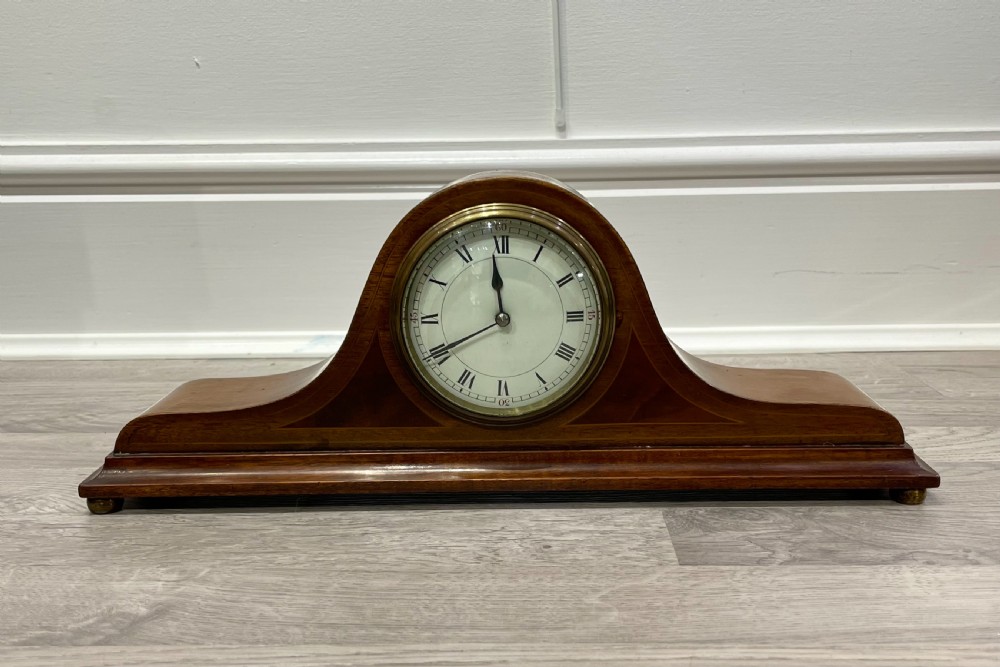 Edwardian Inlaid Mahogany Mantel Clock