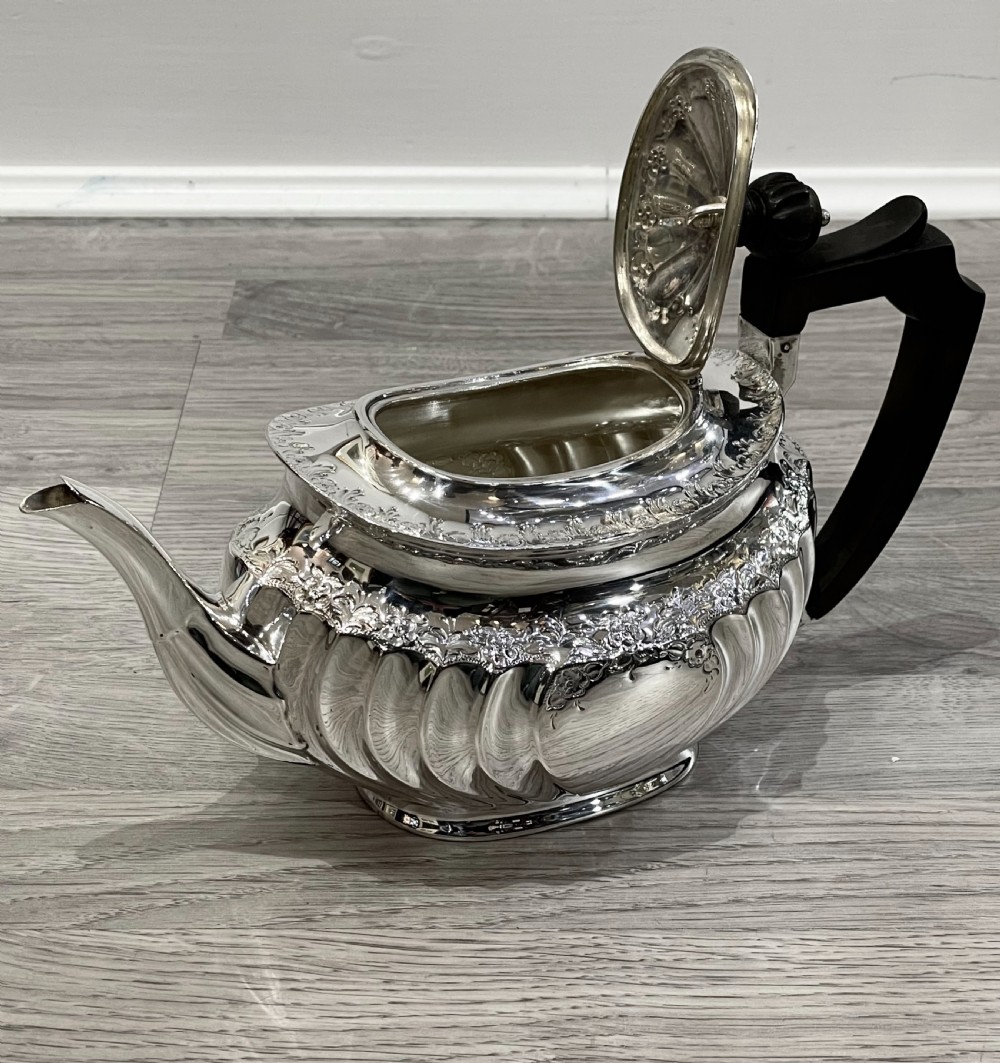 Victorian Solid Silver Teapot, 1898 View V