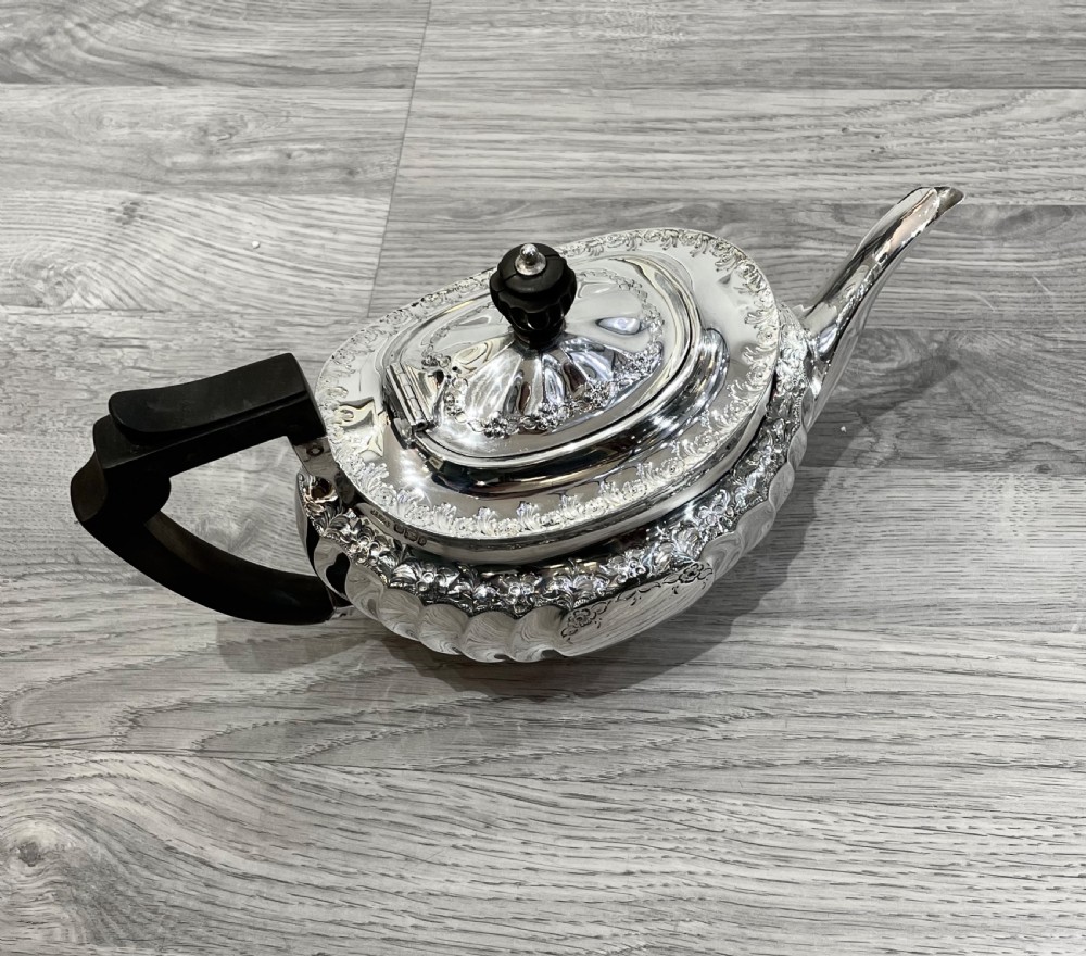Victorian Solid Silver Teapot, 1898 View VI