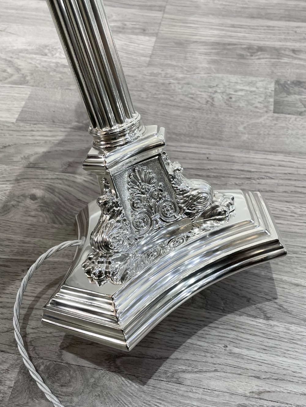 Stunning Victorian Silver Plated Lamp View VIII