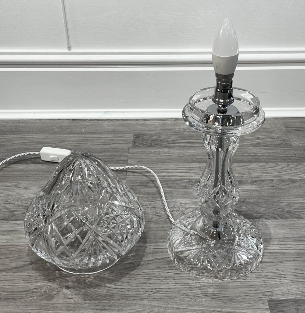 Quality Cut Glass Mushroom Lamp View IX