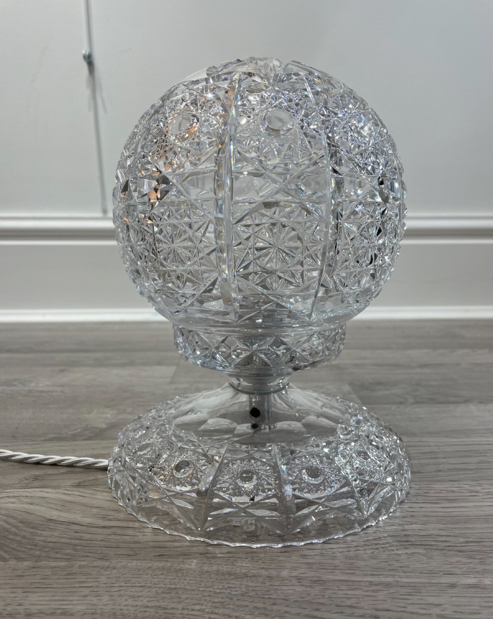 Cut Glass Table Lamp, Circa 1930 View VI