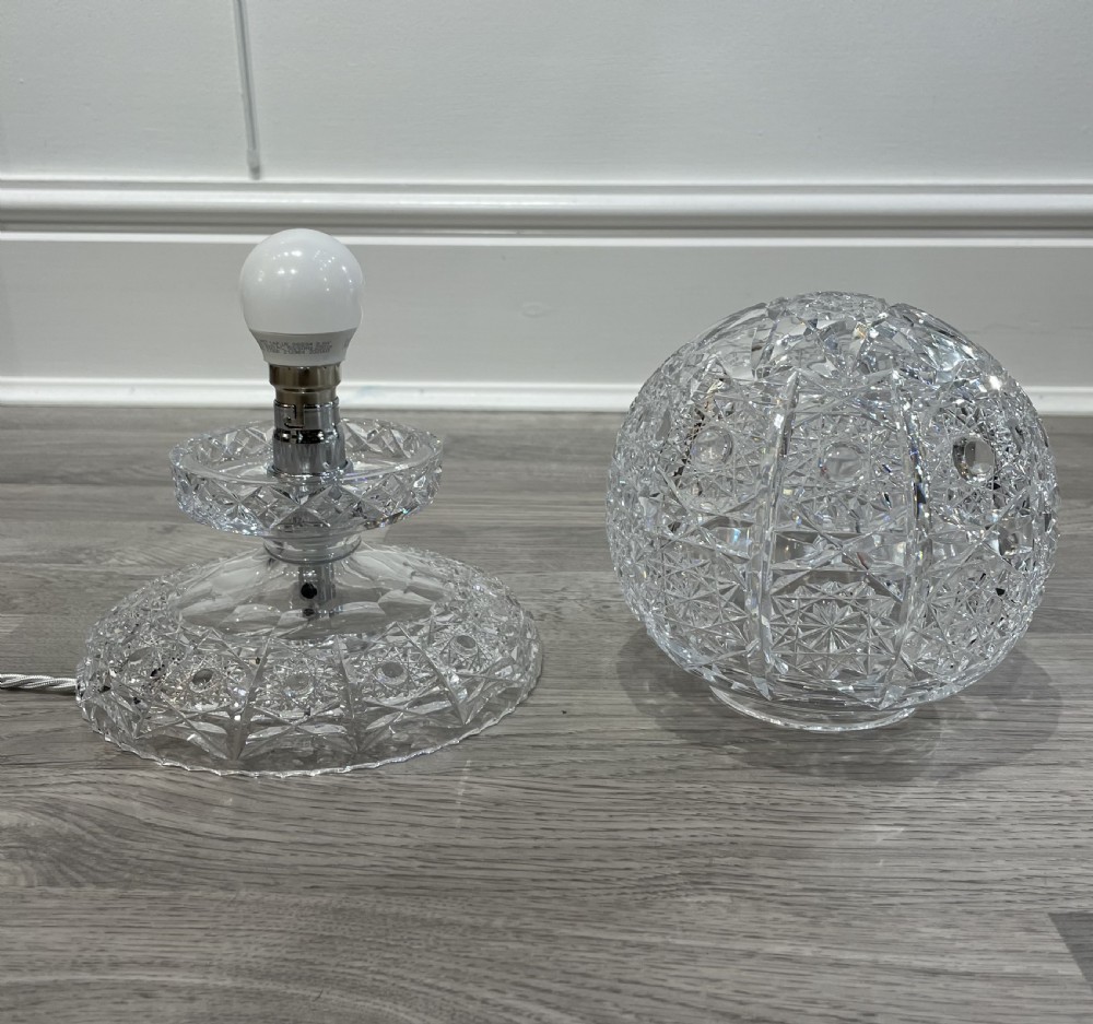 Cut Glass Table Lamp, Circa 1930 View VII