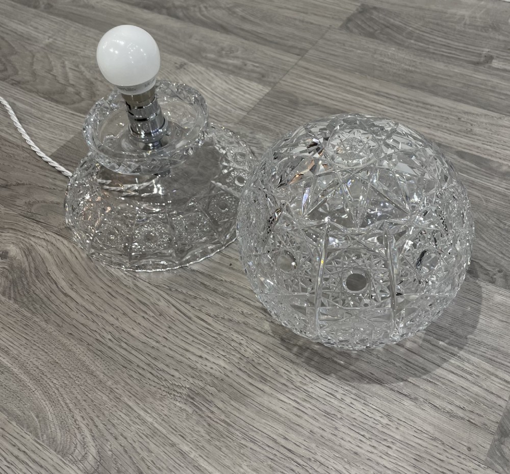 Cut Glass Table Lamp, Circa 1930 View VIII