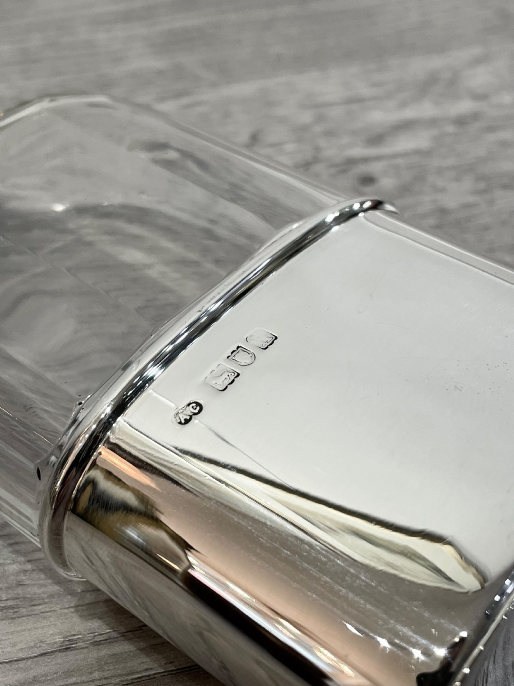 Edwardian Solid Silver Hip Flask by Alfred Clark, London 1902 View V