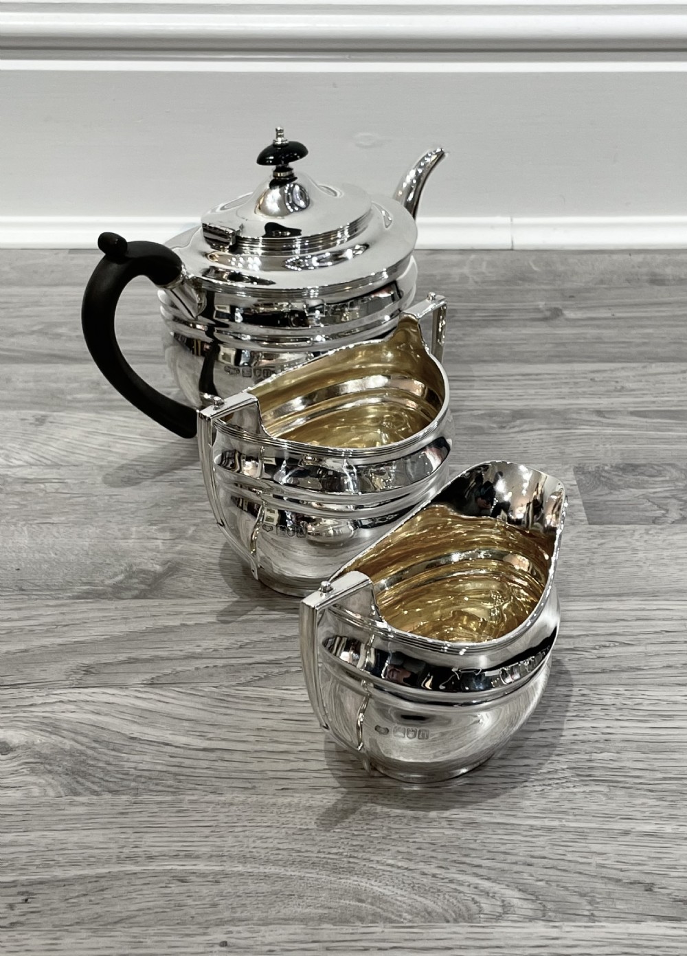 Quality George V Solid Silver Tea Set, 1915 View V