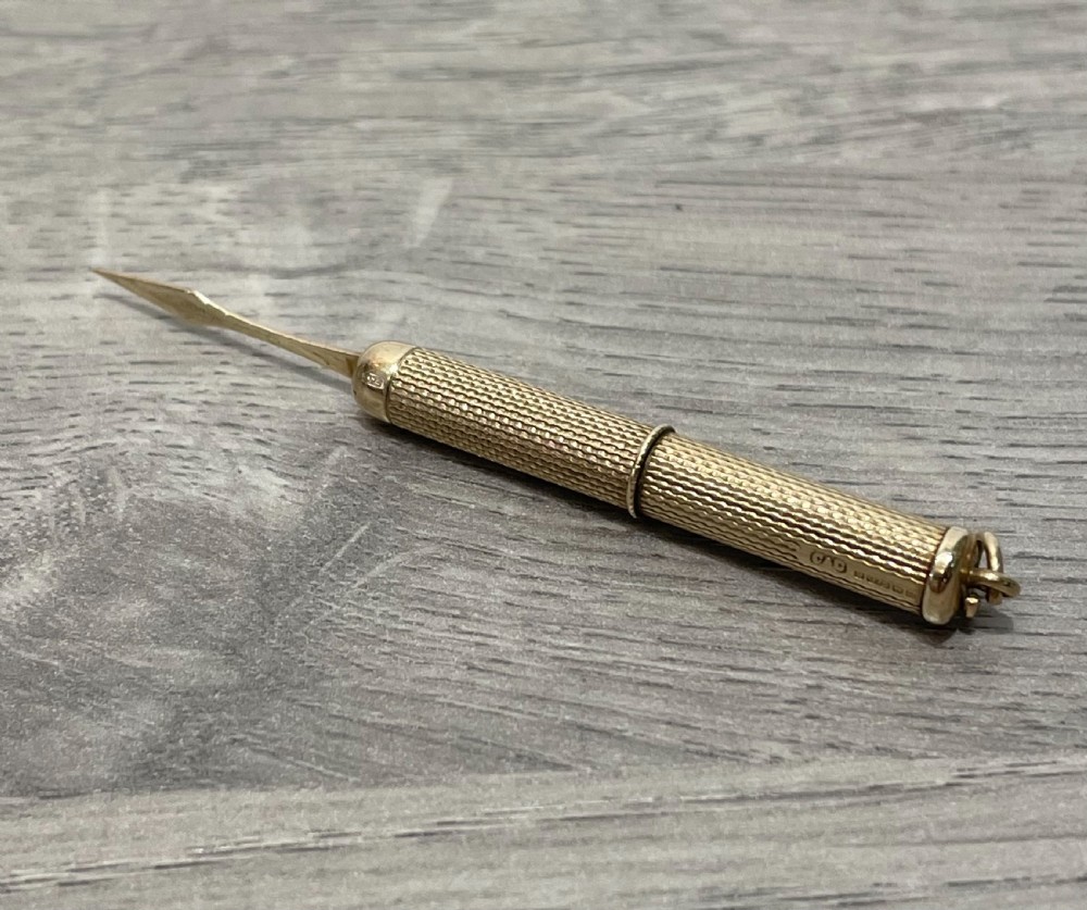 Quality 9ct Gold Cigar Piercer by Cohen & Charles View II