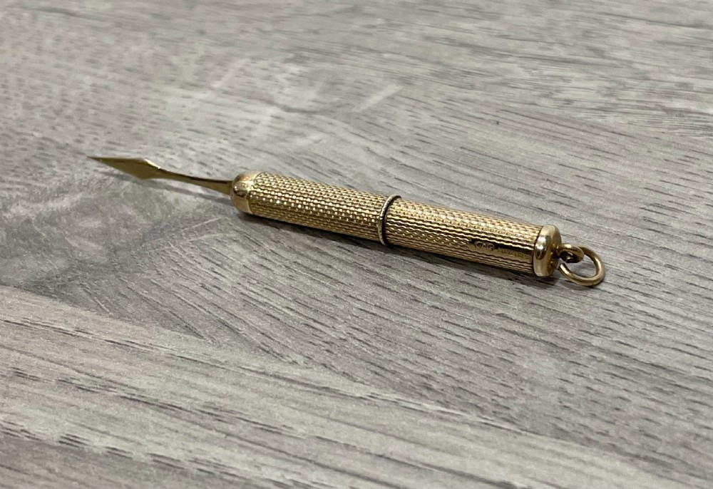 Quality 9ct Gold Cigar Piercer by Cohen & Charles View V