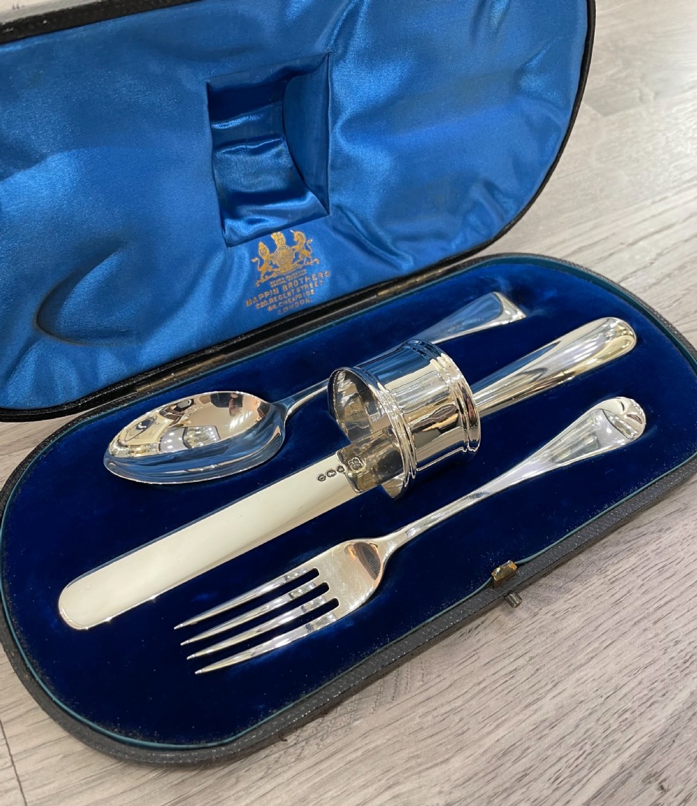 Victorian Solid Silver Four Piece Christening Set, 1889 View VI