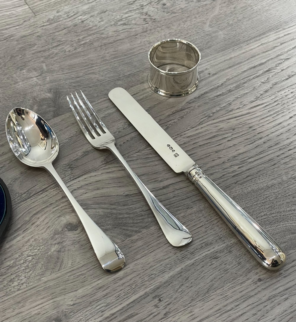 Victorian Solid Silver Four Piece Christening Set, 1889 View VII