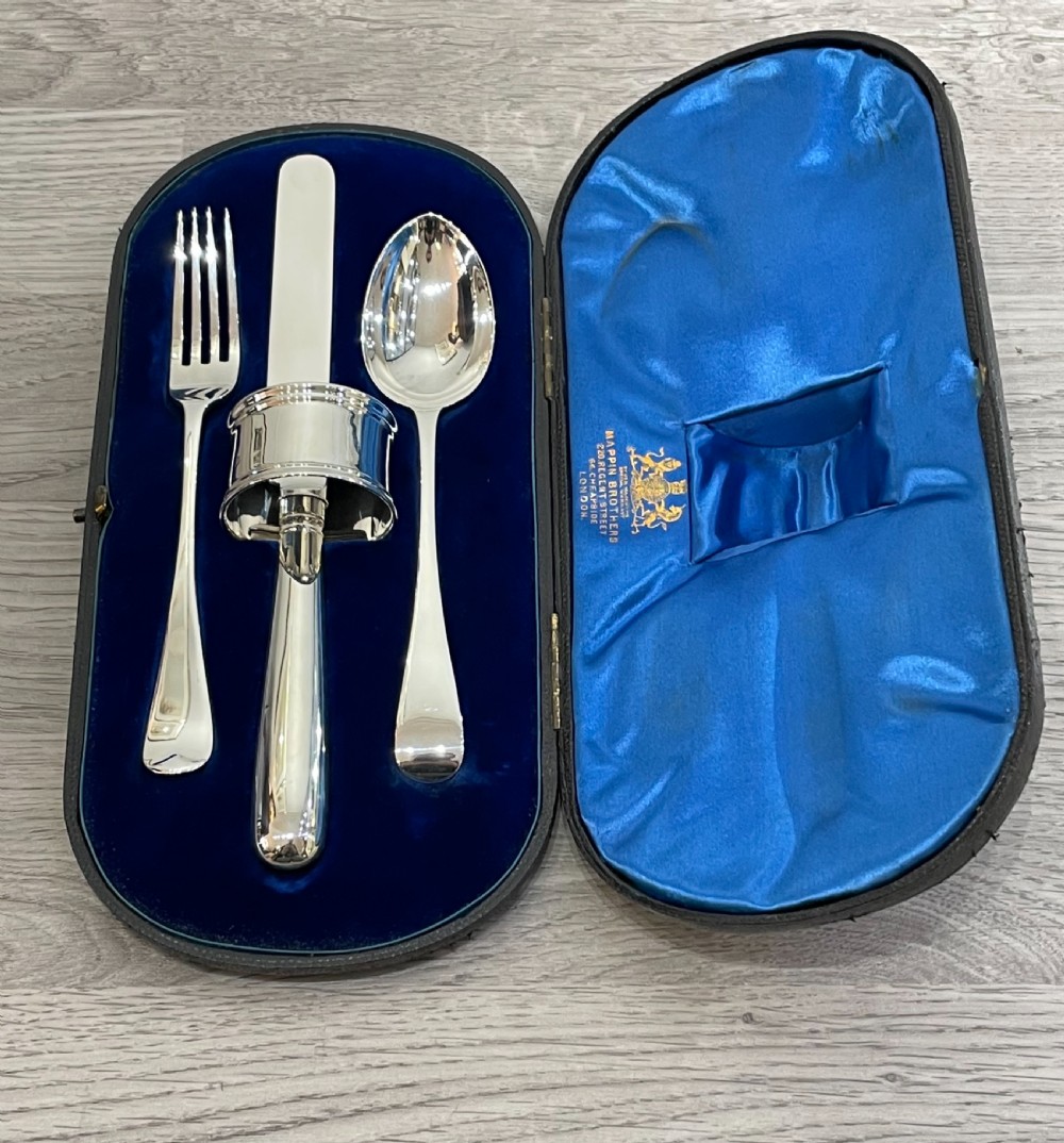 Victorian Solid Silver Four Piece Christening Set, 1889 View VIII
