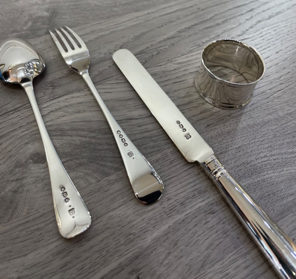 Victorian Solid Silver Four Piece Christening Set, 1889 View X
