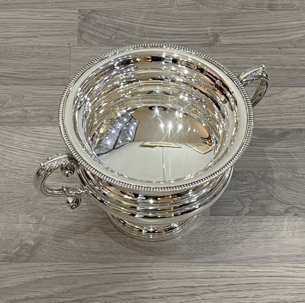 Large George V Solid Silver Twin Handle Bowl, Walker & Hall View IV