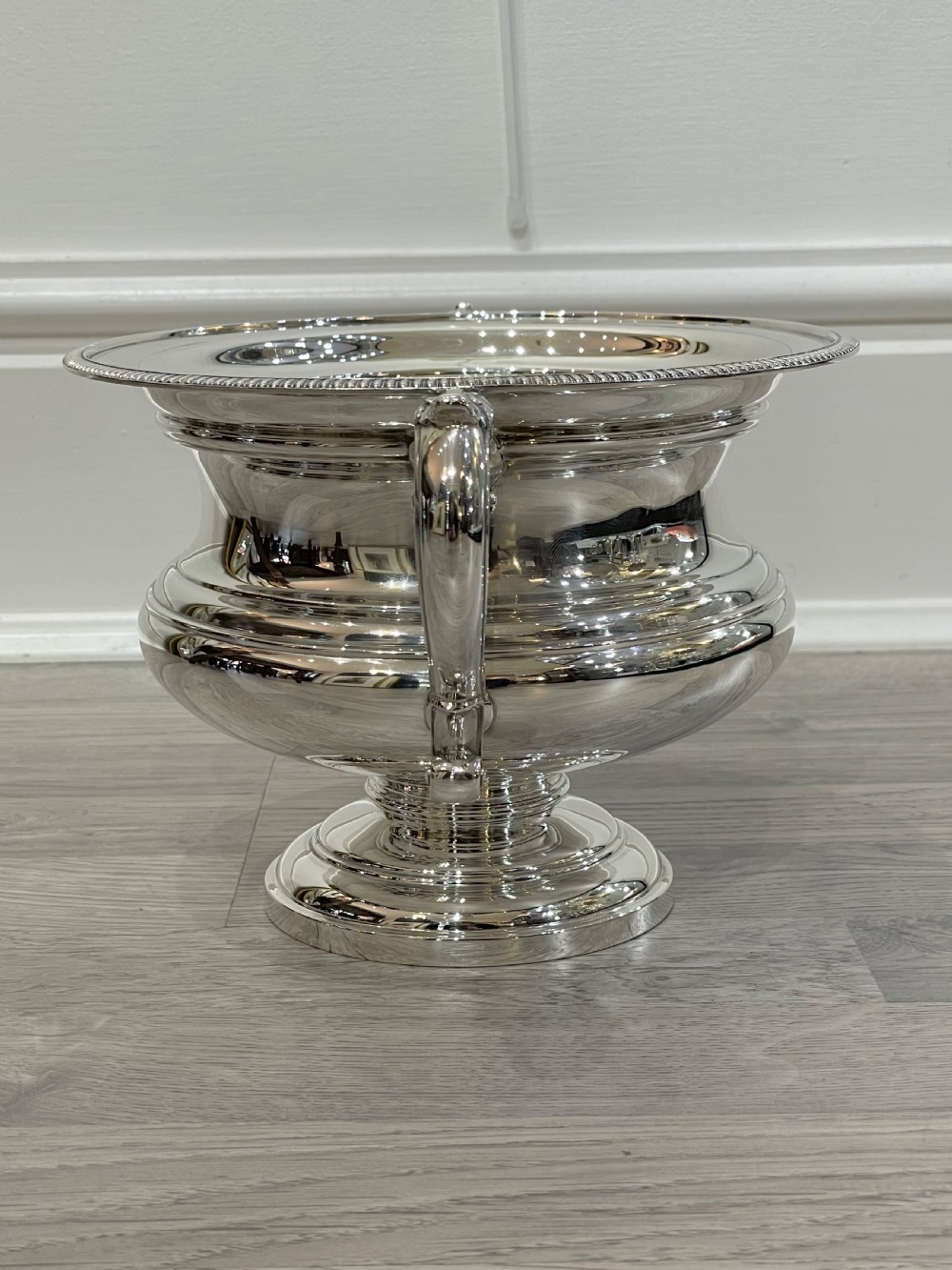 Large George V Solid Silver Twin Handle Bowl, Walker & Hall View V