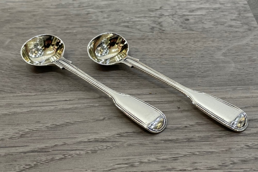 Pair of Victorian Solid Silver Salt Spoons View III