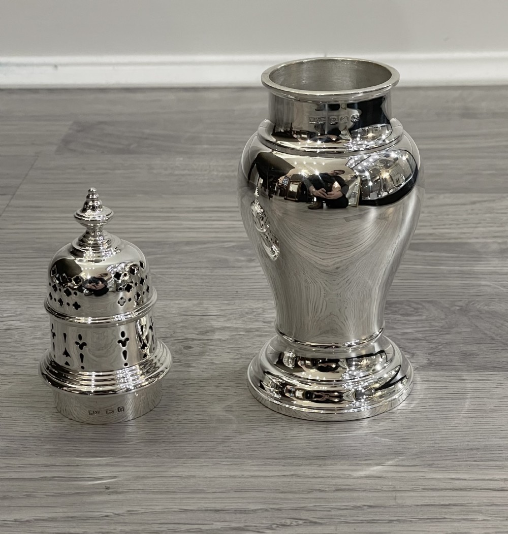 George V Solid Silver Sugar Caster by Walker & Hall View V