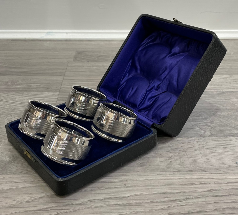 Set of Four George V Silver Napkin Rings View II