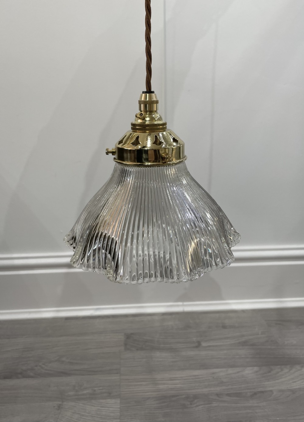 Edwardian Holophane Pendant Light View II
