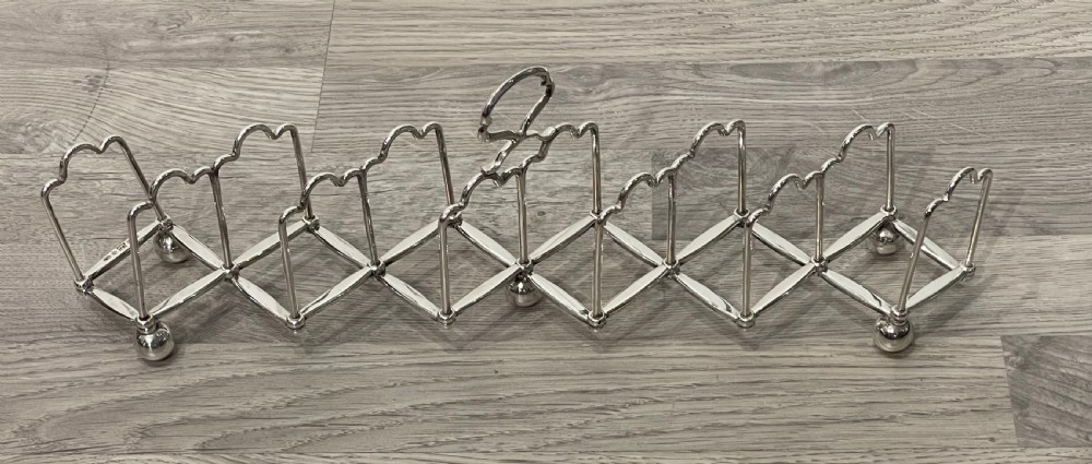Rare Victorian Silver Plated Expanding Toast Rack by Elkington View IV