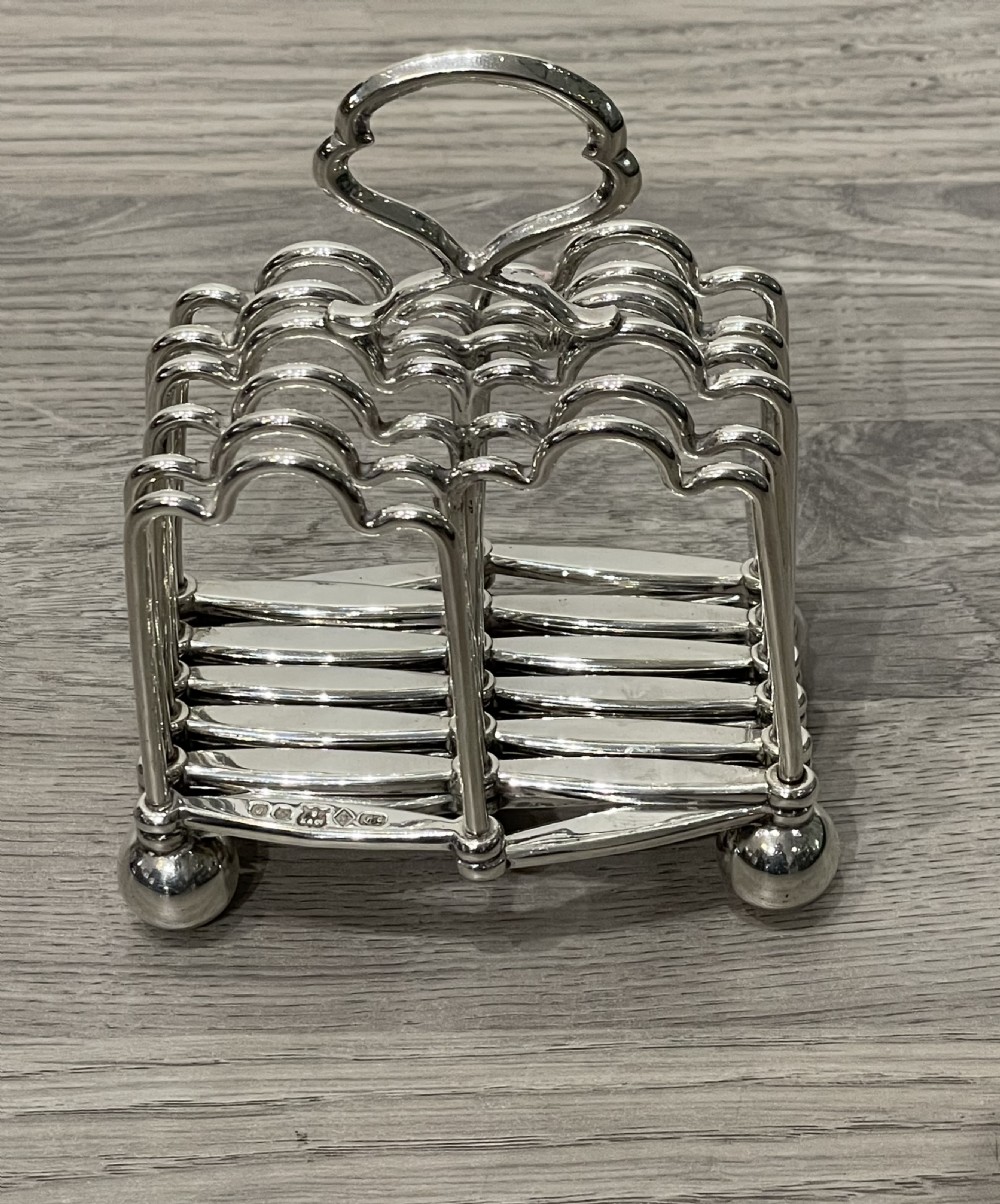 Rare Victorian Silver Plated Expanding Toast Rack by Elkington View V