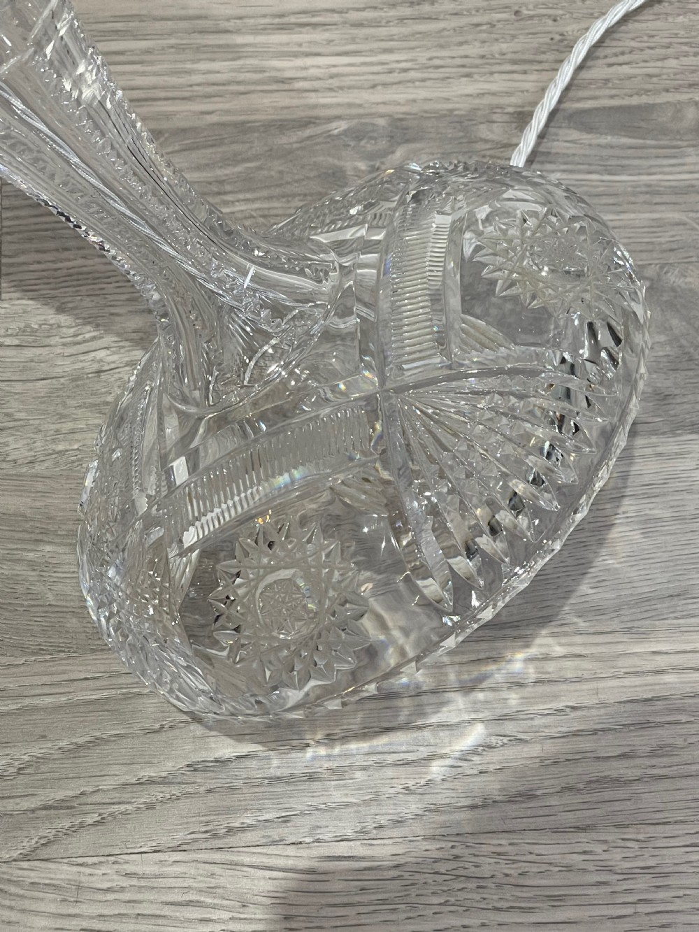 Quality 1930s Cut Glass Table Lamp View IV
