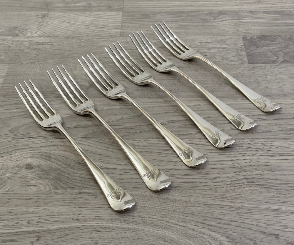 Good Set of Six George III Silver Dinner Forks, 1786-1788