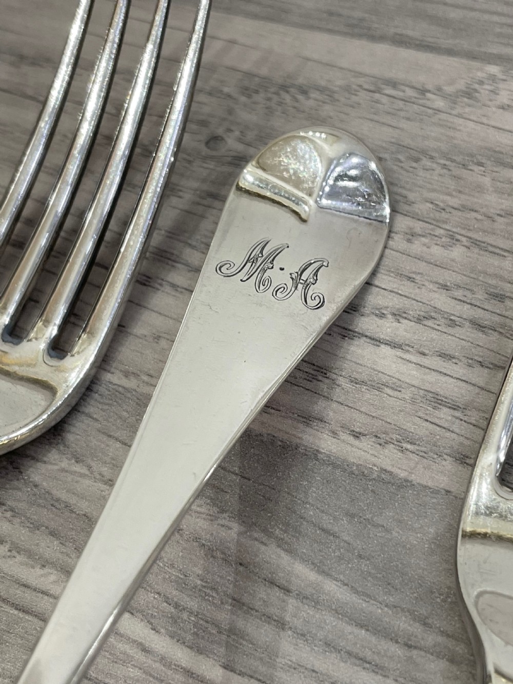Good Set of Six George III Silver Dinner Forks, 1786-1788 View II