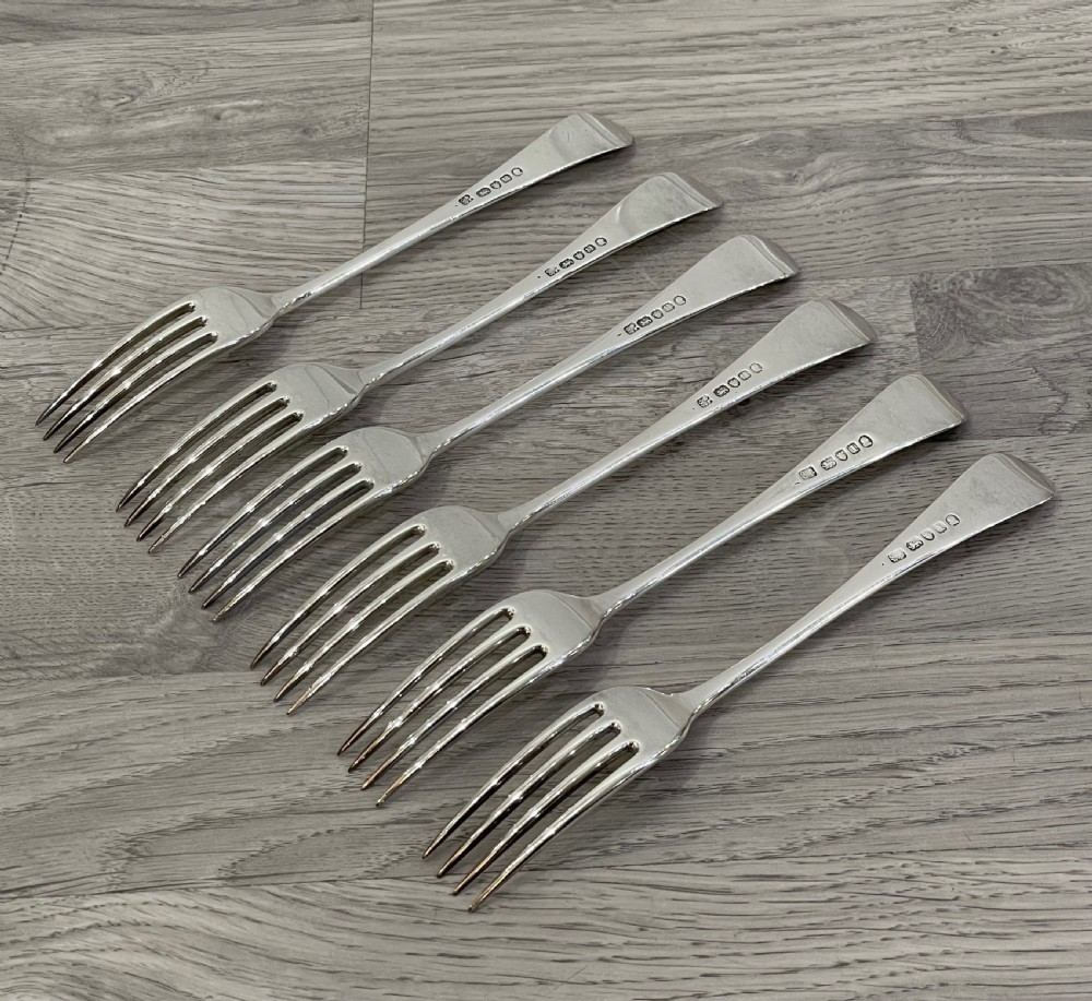 Good Set of Six George III Silver Dinner Forks, 1786-1788 View IV