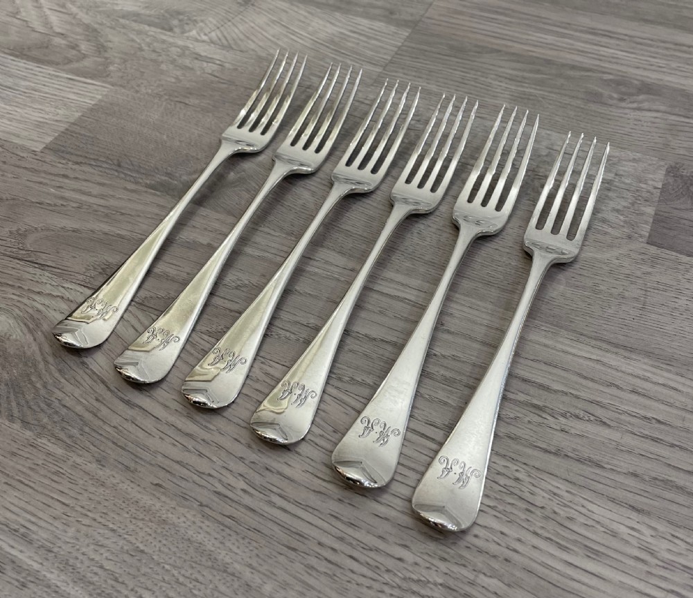 Good Set of Six George III Dinner Forks, 1792 - 1794 View II