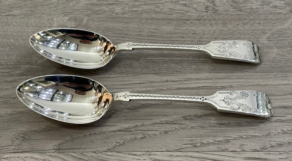 Superb Quality Bright Cut Solid Silver Spoons, 1905 View II