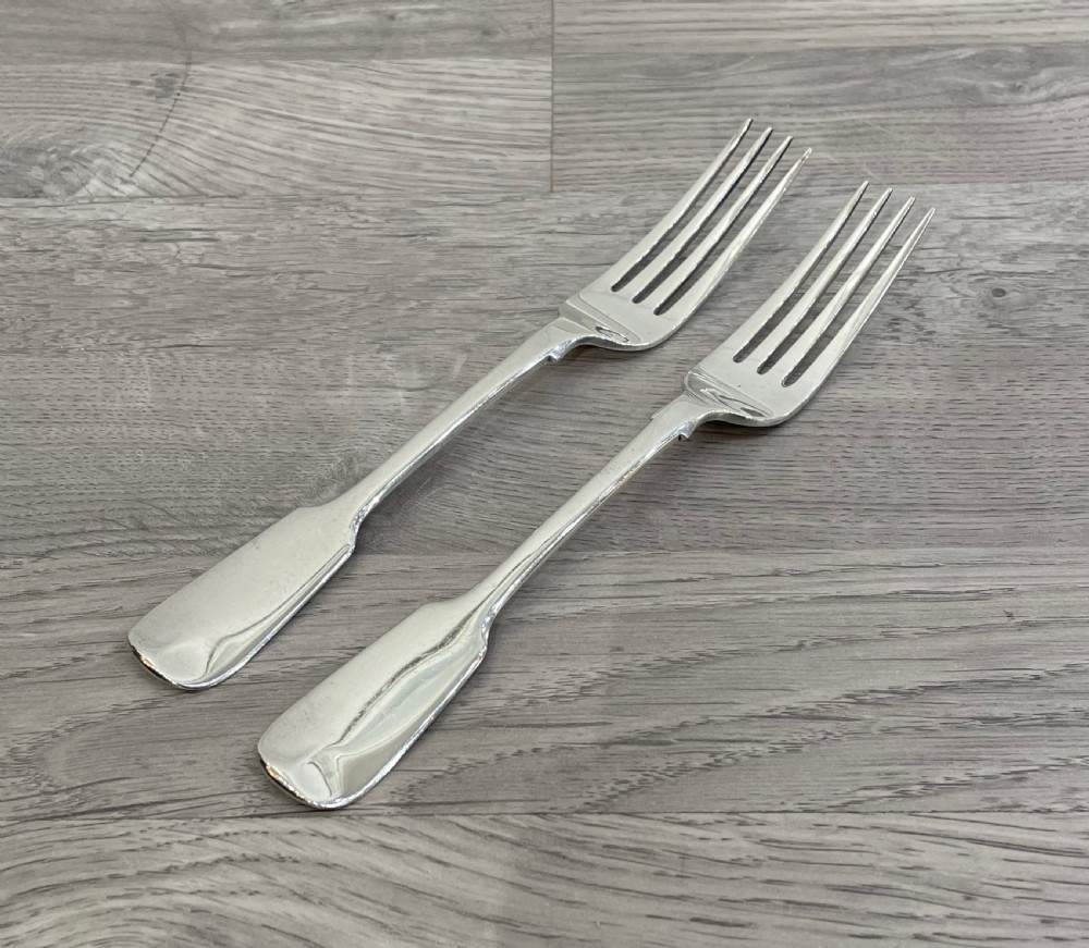 Pair of Victorian Solid Silver Dinner Forks