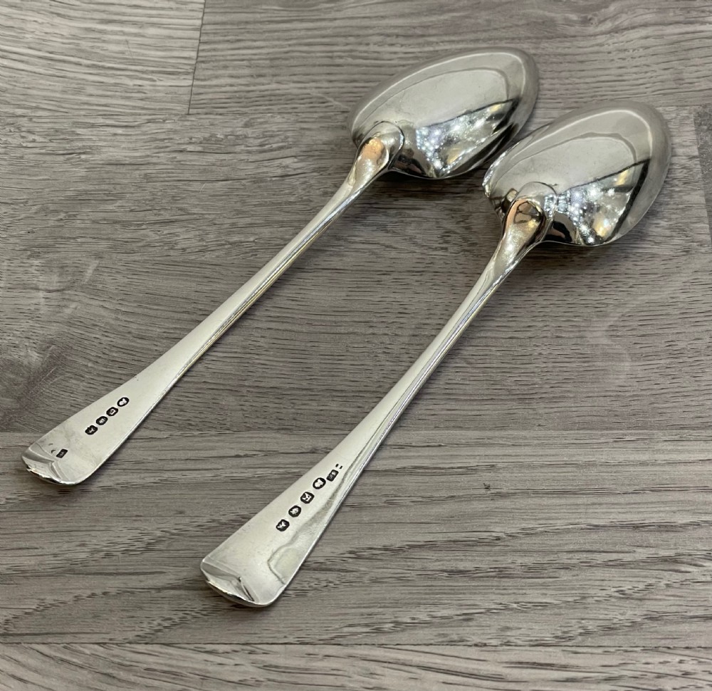 Pair George III Silver Serving Spoons  View II