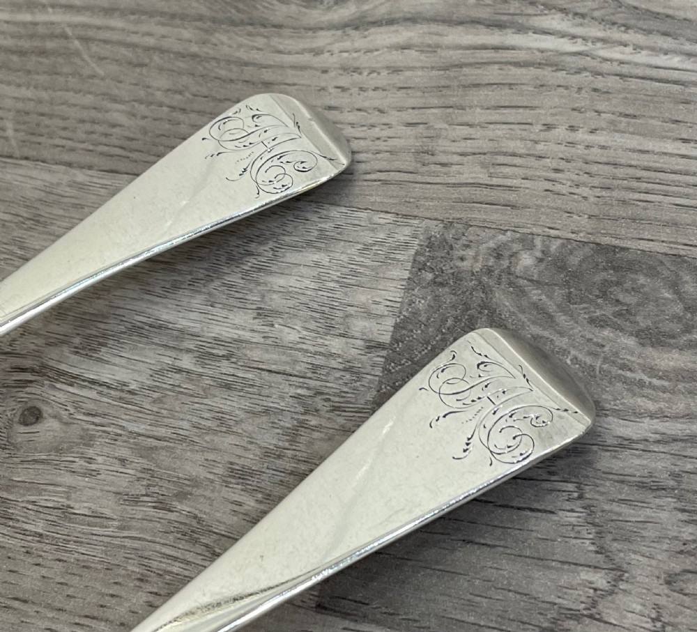 Pair George III Silver Serving Spoons  View III