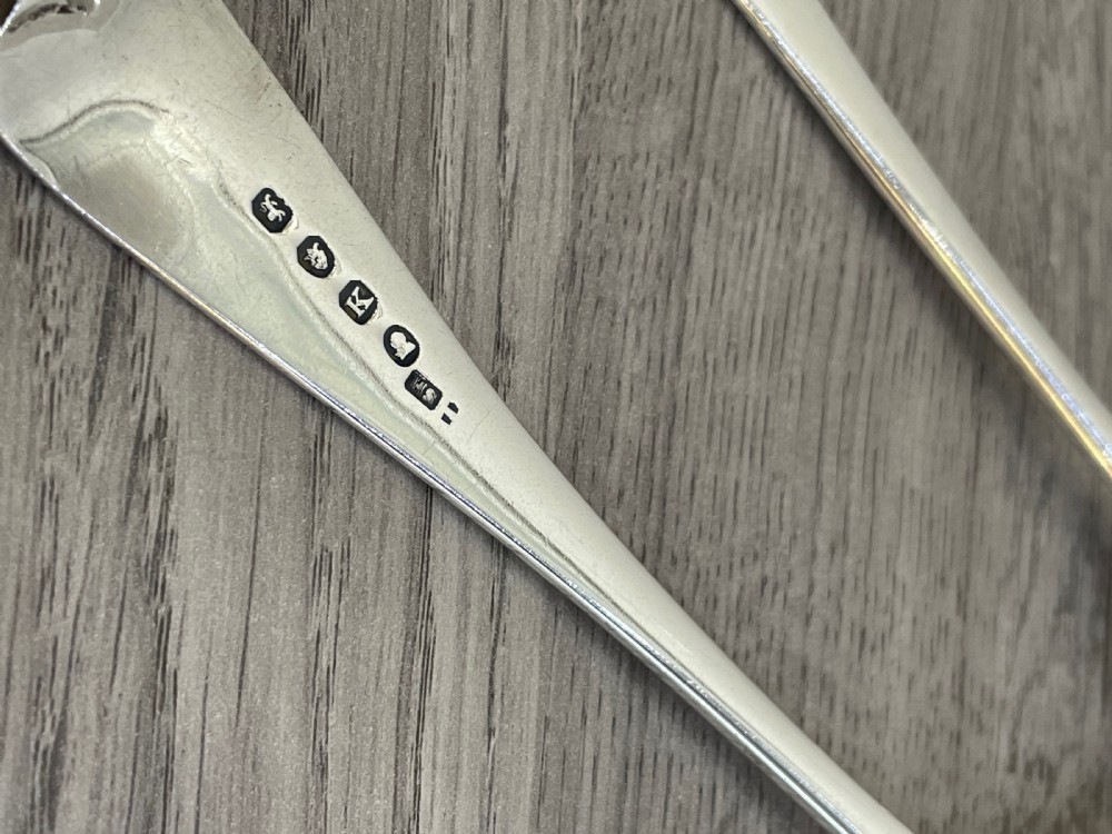 Pair George III Silver Serving Spoons  View IV