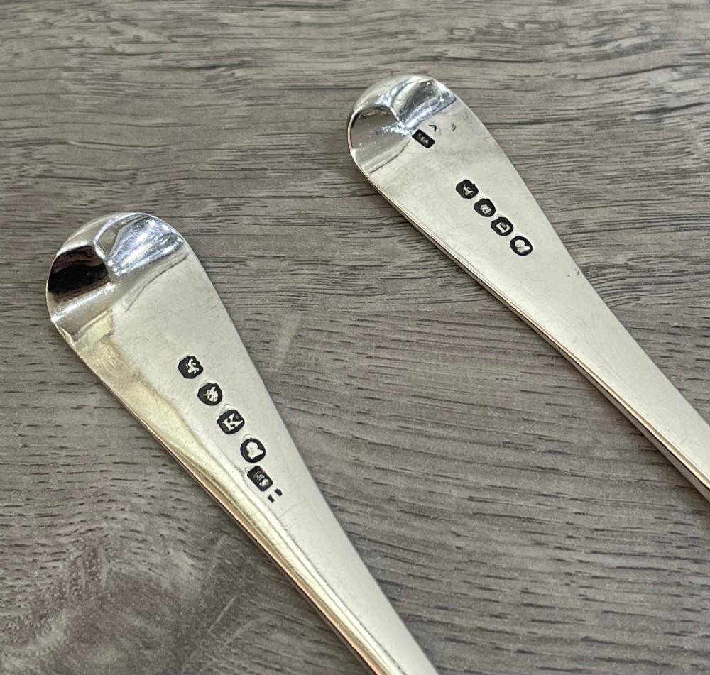 Pair George III Silver Serving Spoons  View V