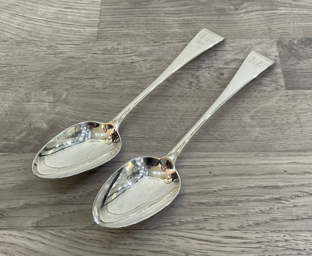 George III Silver Serving Spoons by Thomas Wallis II, 1797