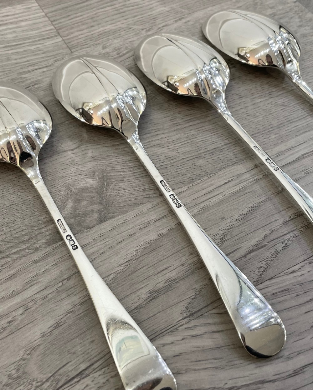 Quality Set of Rat Tail Silver Serving Spoons View IV