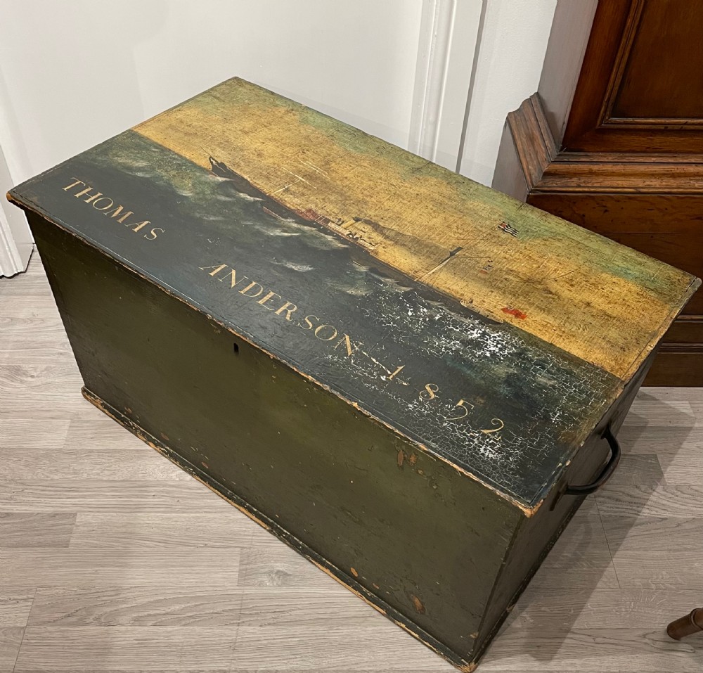 19th Century Hand Painted Sea Chest, P&O connection 