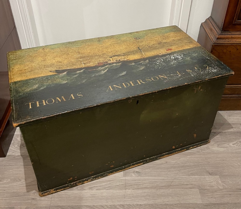 19th Century Hand Painted Sea Chest, P&O connection  View III