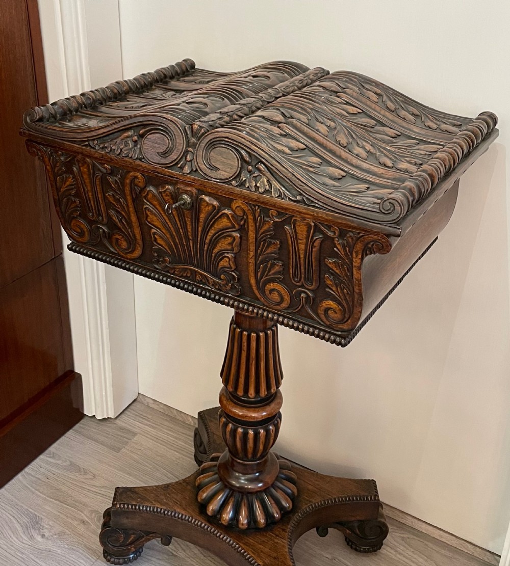 Regency Rosewood Sewing Table, Attributed to Gillows View III