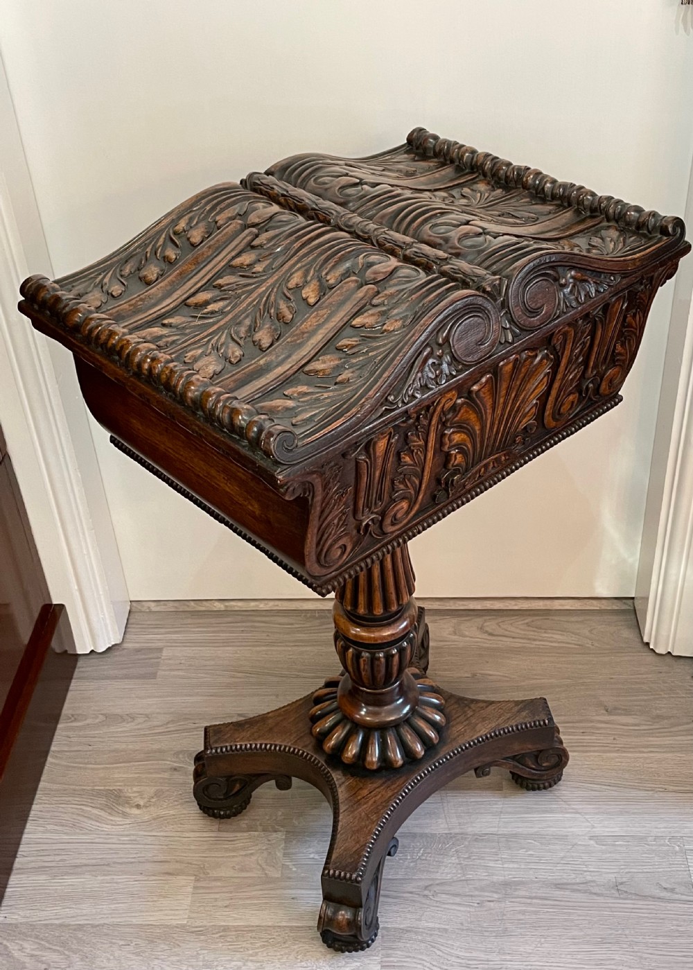 Regency Rosewood Sewing Table, Attributed to Gillows View V