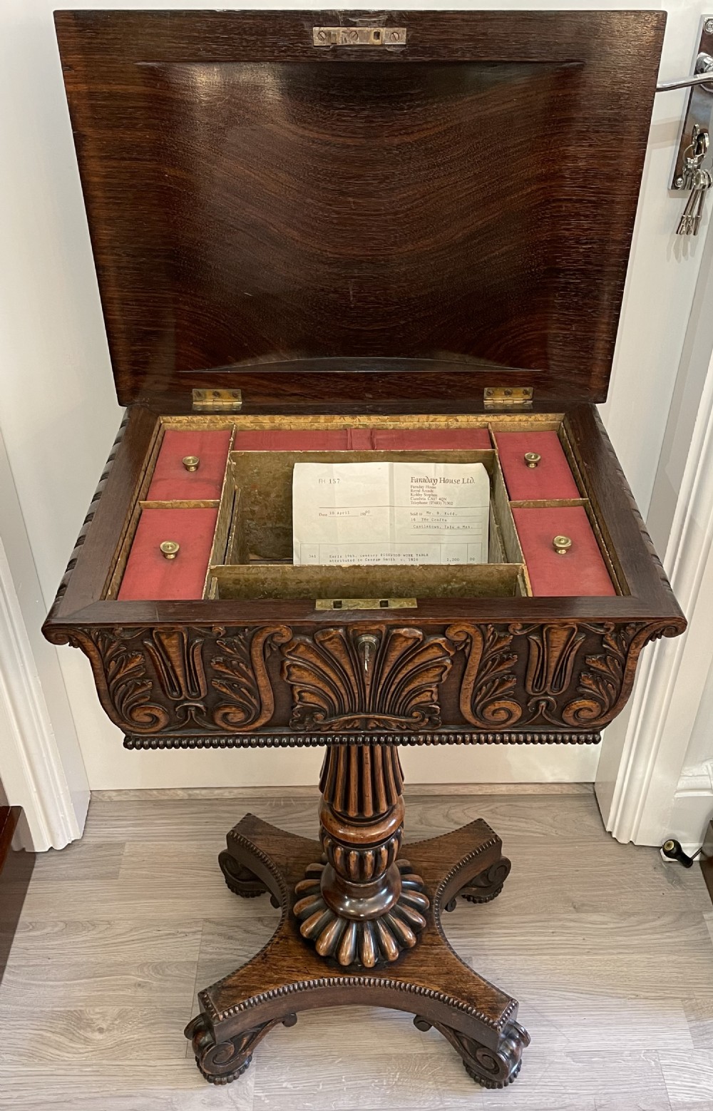 Regency Rosewood Sewing Table, Attributed to Gillows View IX