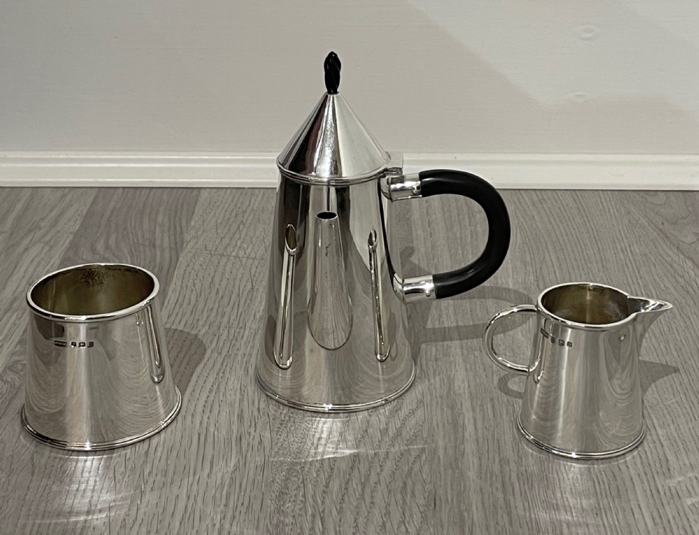 Quality Art Deco Solid Silver Coffee Set View IV