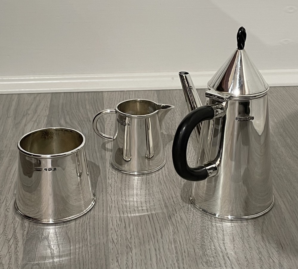 Quality Art Deco Solid Silver Coffee Set View V