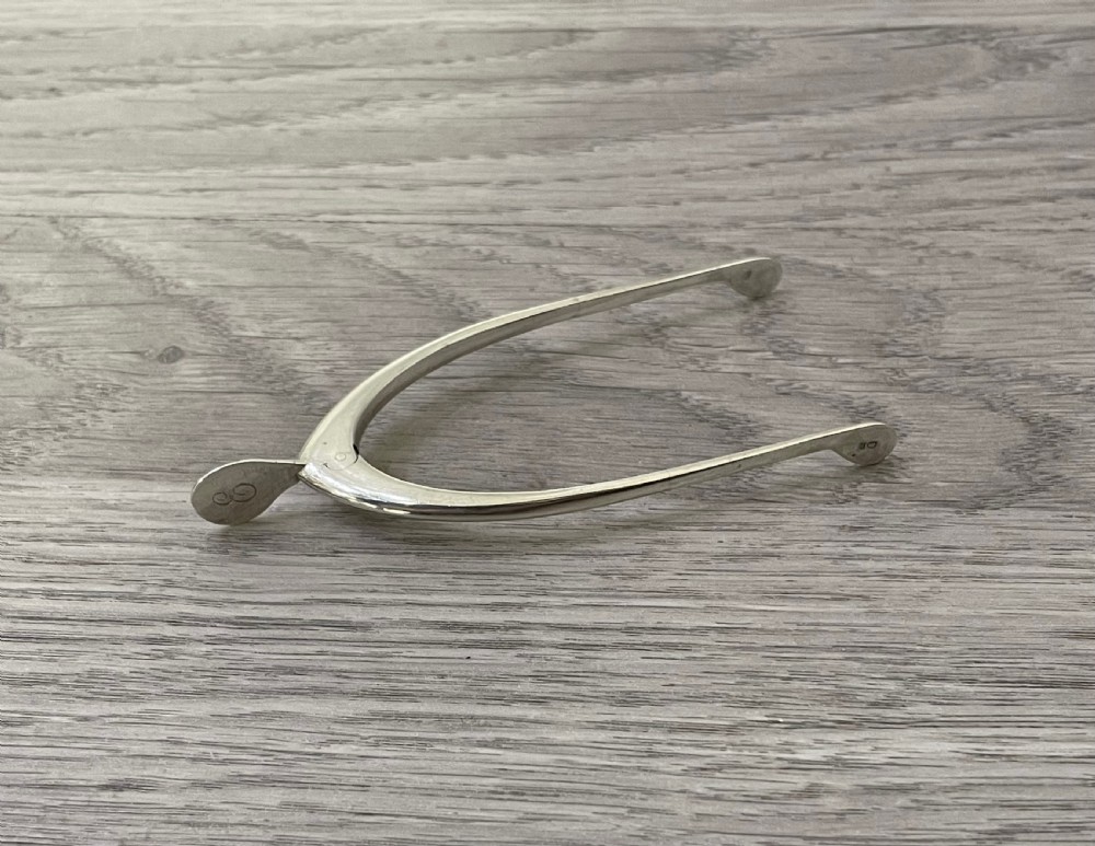Pair of Wishbone Silver Sugar Tongs