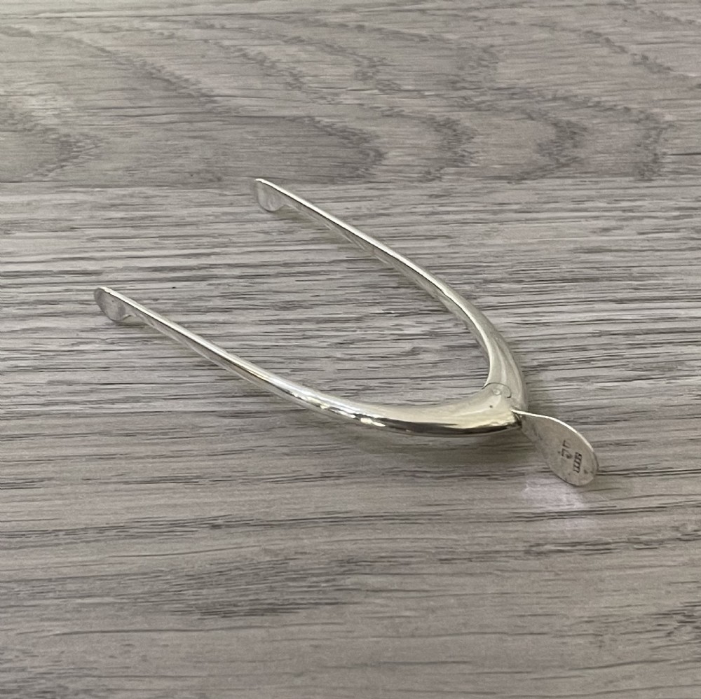 Pair of Wishbone Silver Sugar Tongs View III