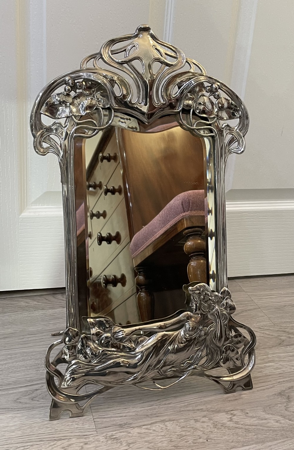 Stunning WMF Art Nouveau Silver Plated toilet dressing table Mirror