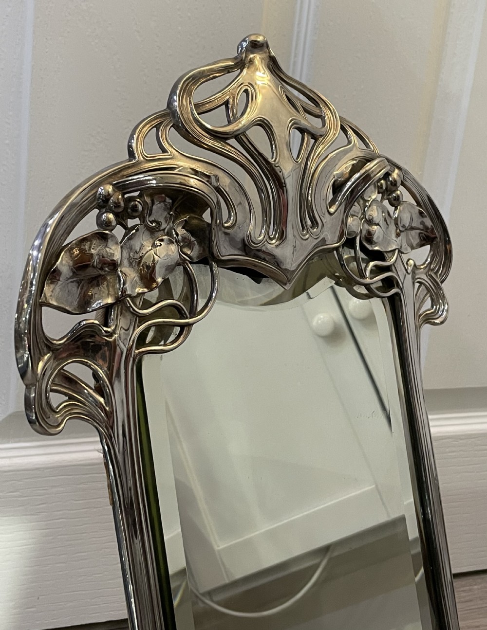 Stunning WMF Art Nouveau Silver Plated toilet dressing table Mirror View II