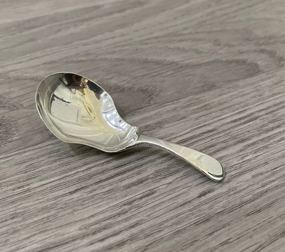 Edwardian Solid Silver Caddy Spoon, 1909 View II
