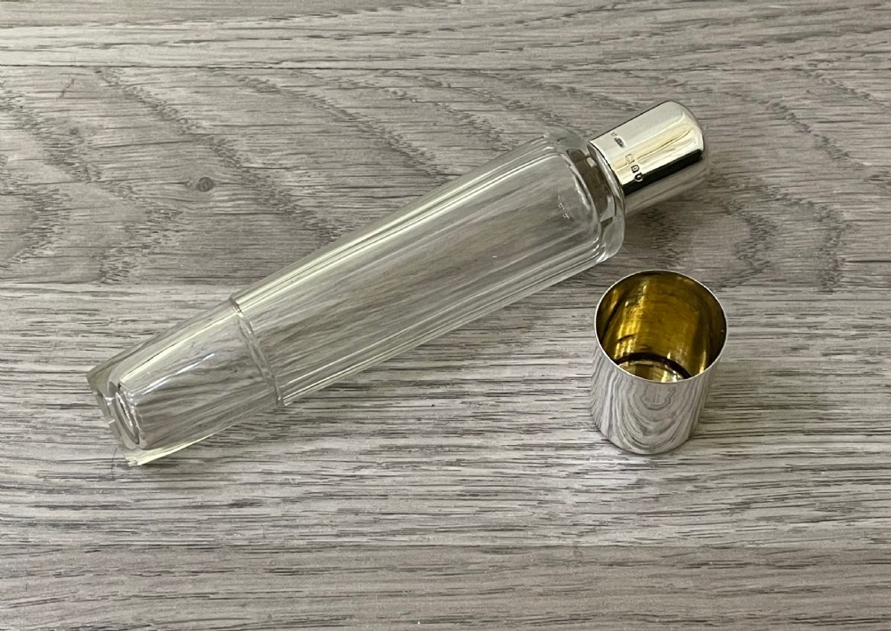 Victorian Silver and Glass Hip Flask, Sampson Mordan View VII